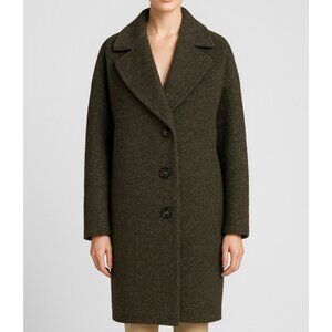 Trina Turk Womens Brownish Grey Wool & Alpaca Overcoat Size 8 3 Button Jacket